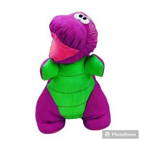 Vintage 1992 Fisher Price Puffalump Dino Roars 12” Green T-Rex